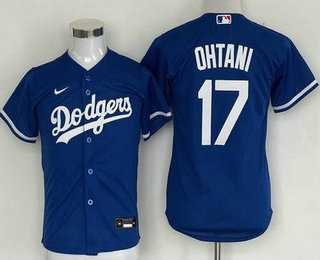 Youth Los Angeles Dodgers #17 Shohei Ohtani Blue Cool Base Jersey->mlb womens jerseys->MLB Jersey